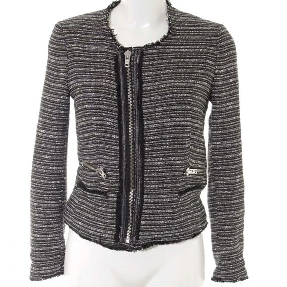 NWT Zara Mango Boucle Zipper Blazer Sz Medium - Picture 1 of 6
